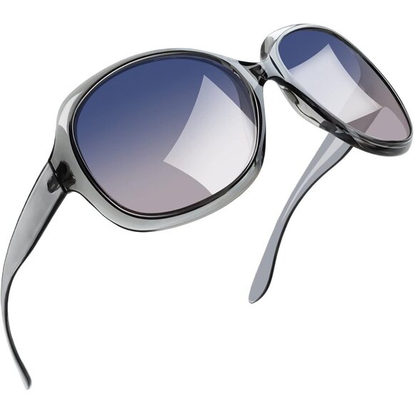 Women\'s Blue Pink Trendy Polarized Large Driving Sun Glasses UV Protective main image 6